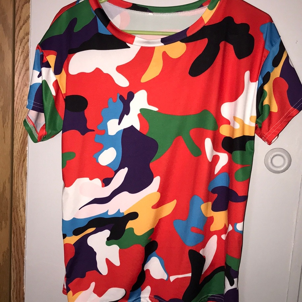 Camo Colorful Themed Tee